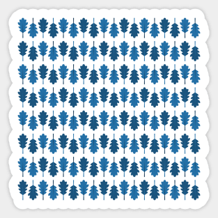 Oak Leaves Pattern (Blue) Sticker